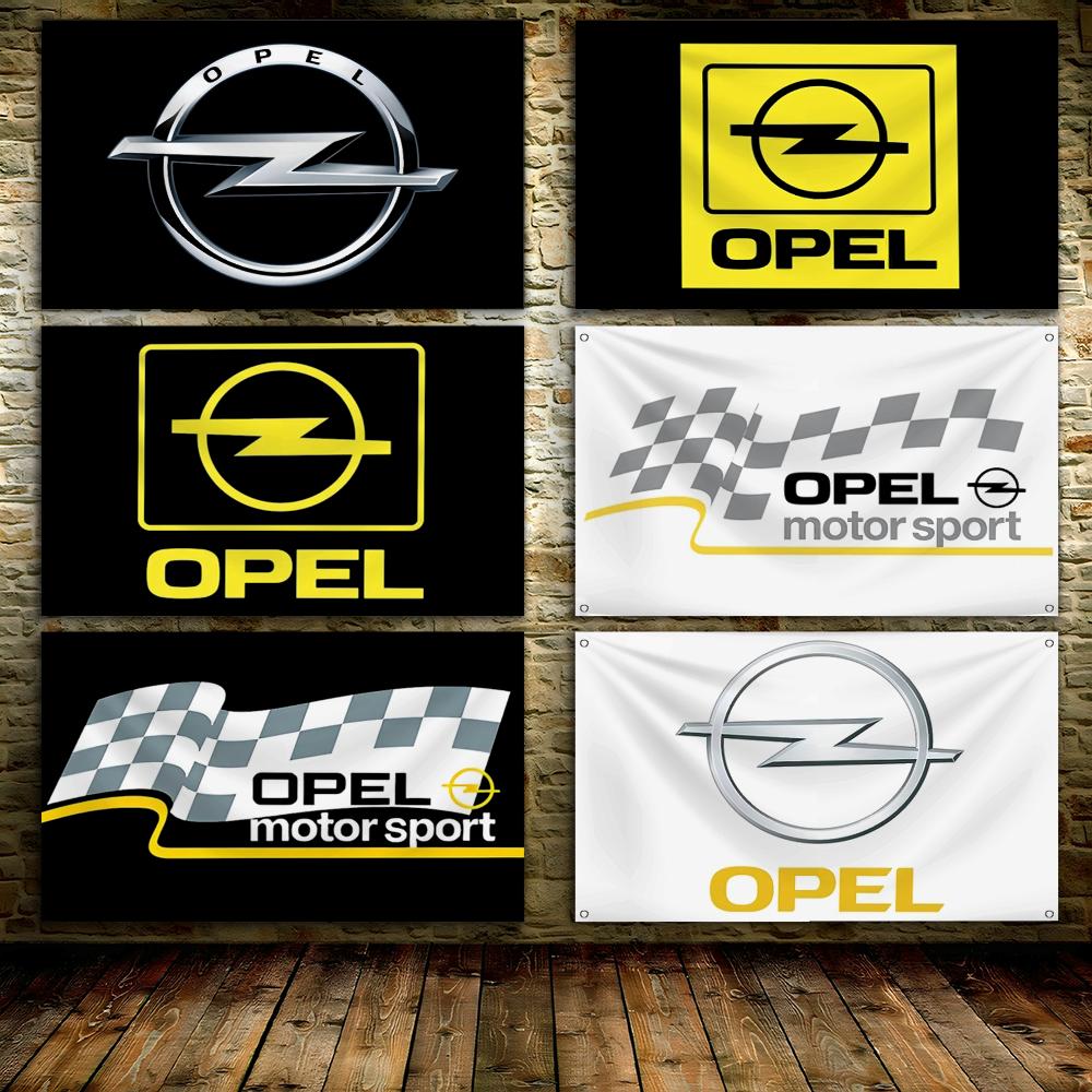 Outdoor Sport Background - Металлические флаги с логотипом O-Opels Motor